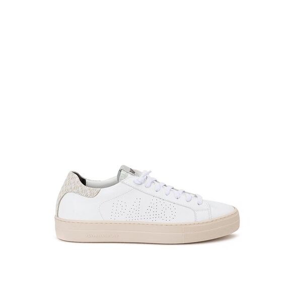 P448 White Leather Low Top Women's Sneakers